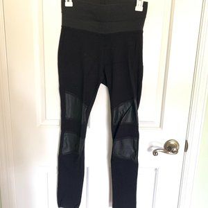 Ci Sono Leggings with Faux Leather Patches